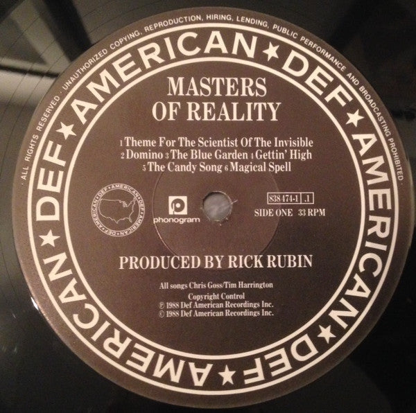 Masters Of Reality : Masters Of Reality (LP, Album, Gat)