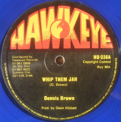 Dennis Brown / Jayes* : Whip Them Jah / Pretty Looks (12", Blu)