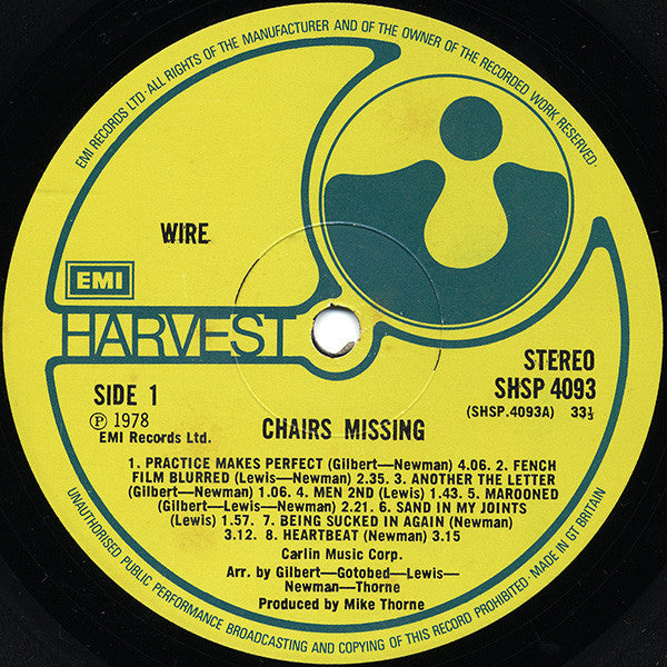 Wire : Chairs Missing (LP, Album, Lil)