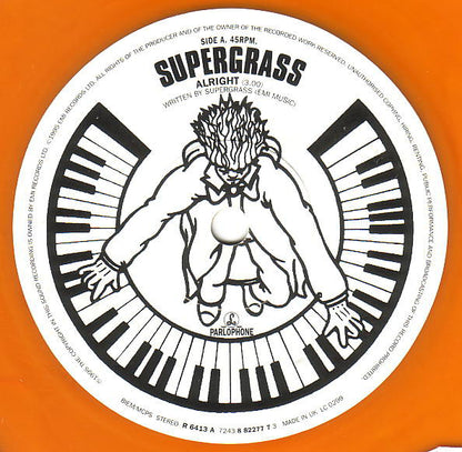 Supergrass : Alright / Time (7", Single, Ora)