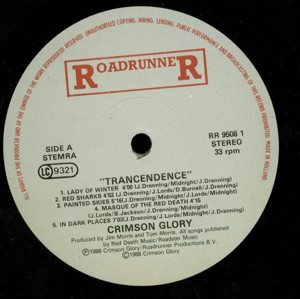Crimson Glory : Transcendence (LP, Album)