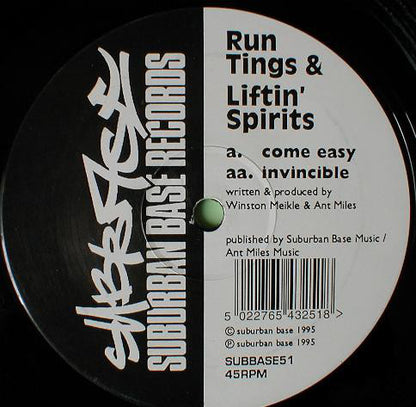 Run Tings & Liftin' Spirits : Come Easy / Invincible (12")