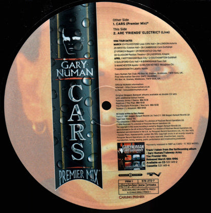 Gary Numan : Cars Premier Mix (7", Single, Ltd, Num, Pic, RE)