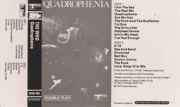 The Who : Quadrophenia (Cass, Album)