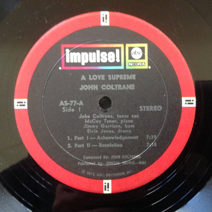 John Coltrane : A Love Supreme (LP, Album, RE, Red)