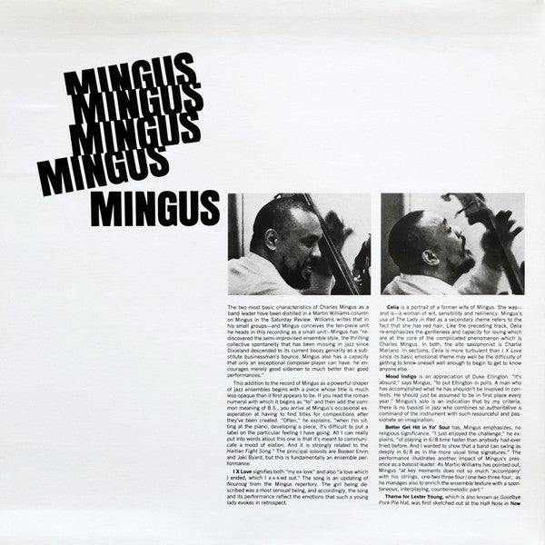 Charles Mingus : Mingus Mingus Mingus Mingus Mingus (LP, Album, RE, Gat)