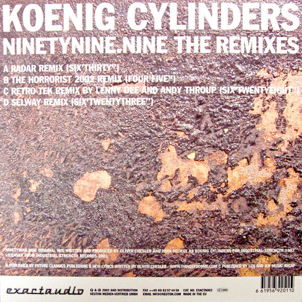 Koenig Cylinders : NinetyNine.Nine - The Remixes (2x12")