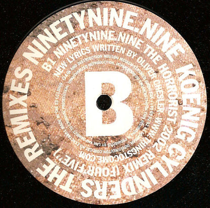 Koenig Cylinders : NinetyNine.Nine - The Remixes (2x12")