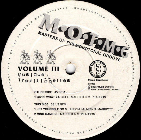 Masters Of The Monotonal Groove : Volume III (12")