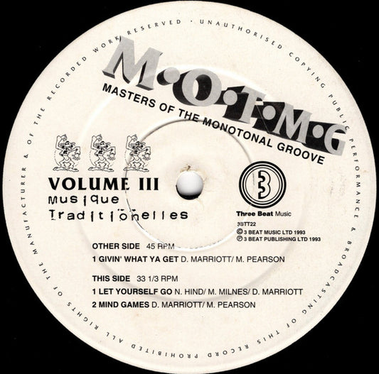 Masters Of The Monotonal Groove : Volume III (12")