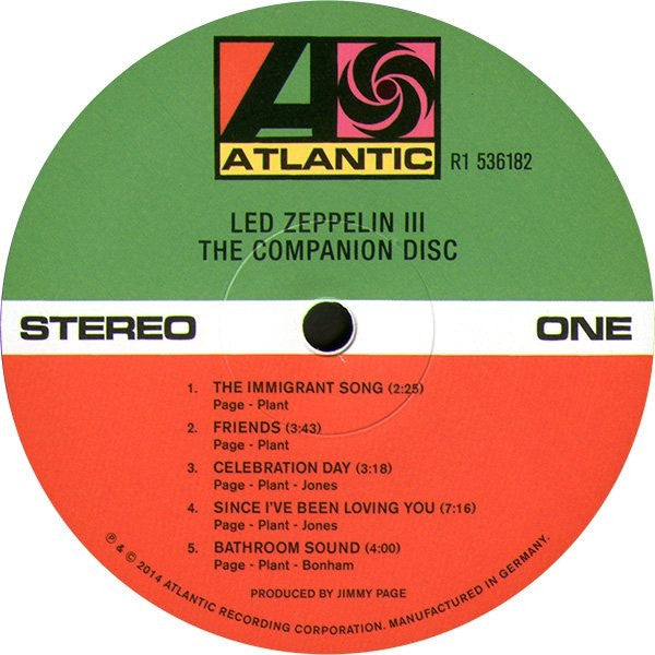 Led Zeppelin : Led Zeppelin III - Companion Audio (LP, Album, RE, 180)