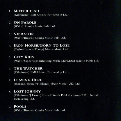 Motörhead : On Parole (CD, Album, RE, RM)