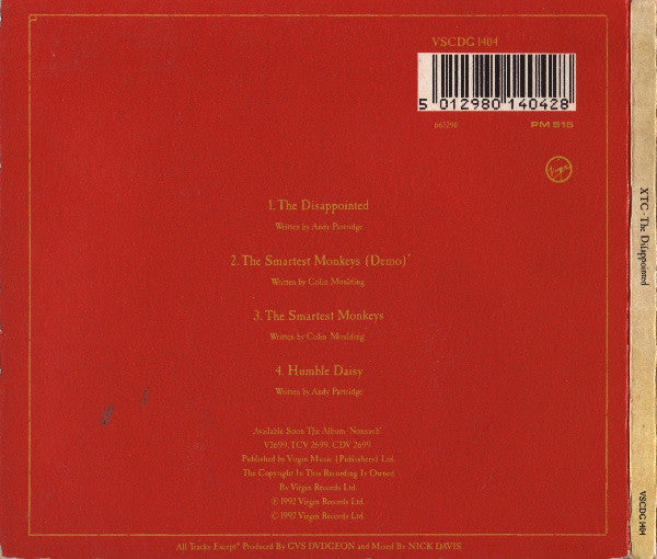 XTC : The Disappointed (CD, Single)