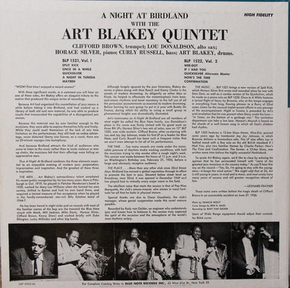 Art Blakey Quintet : A Night At Birdland Volume 1 (LP, Album, Mono, Ltd, RE)