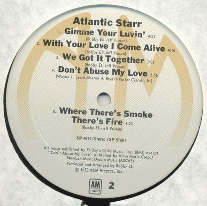 Atlantic Starr : Atlantic Starr (LP, Album, Mon)