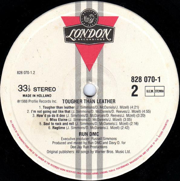 Run-D.M.C.* : Tougher Than Leather (LP, Album)