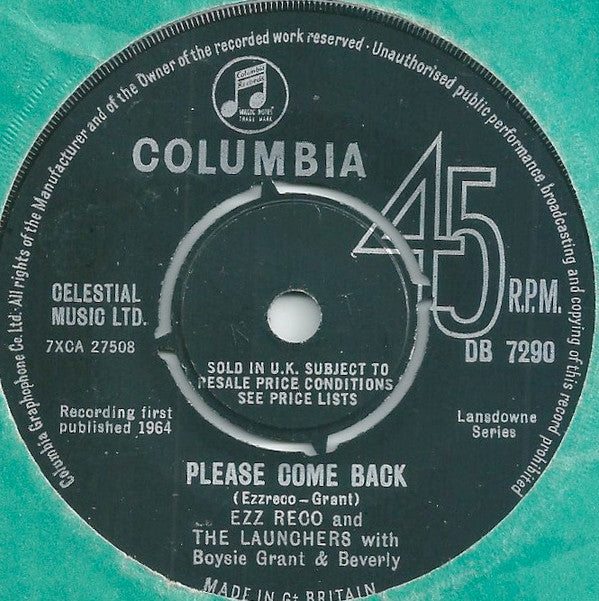 Ezz Reco And The Launchers With Boysie Grant & Beverly (7) : Please Come Back (7")