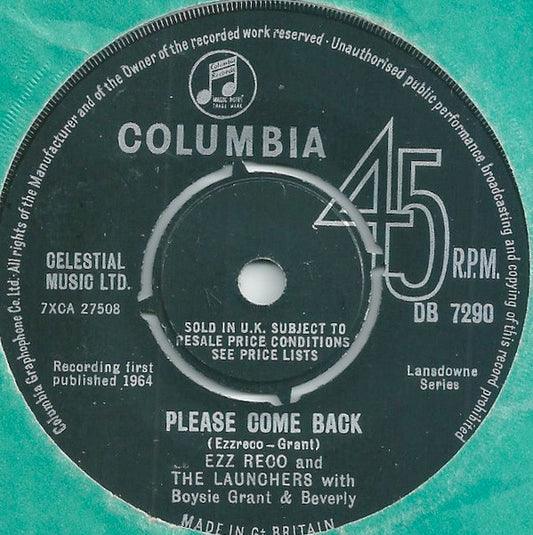 Ezz Reco And The Launchers With Boysie Grant & Beverly (7) : Please Come Back (7")