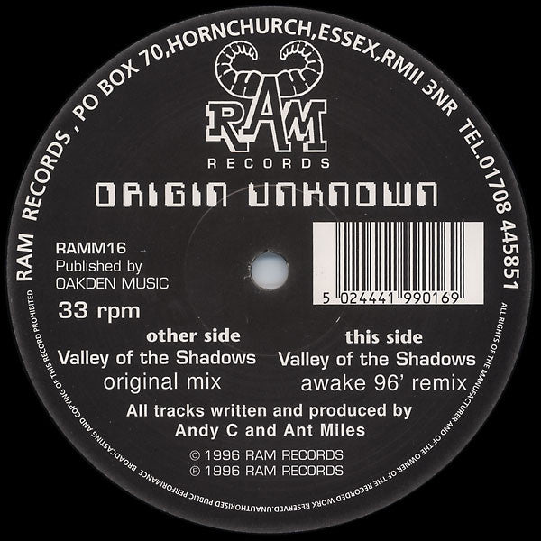 Origin Unknown : Valley Of The Shadows (12")