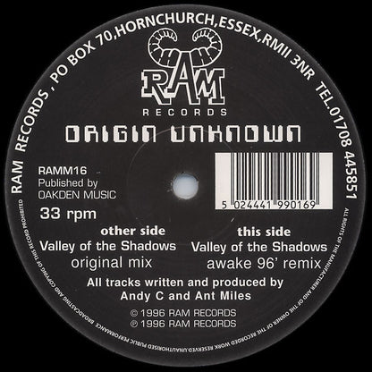 Origin Unknown : Valley Of The Shadows (12")