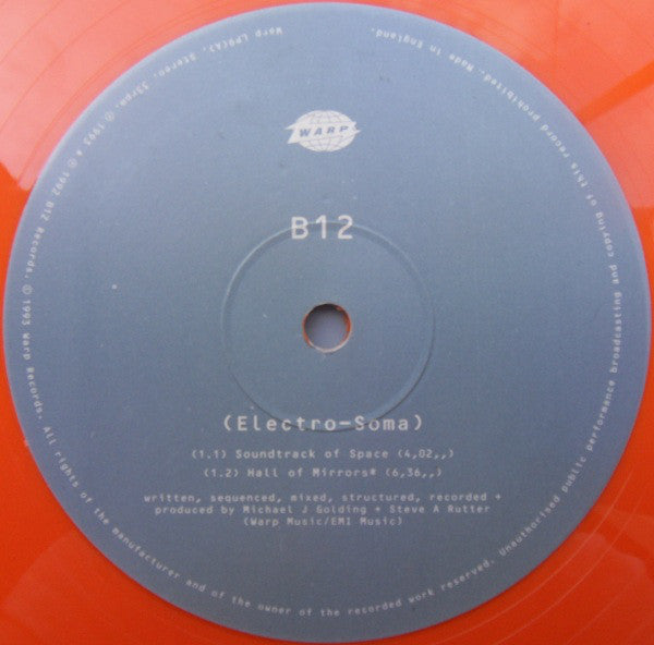 B12 : Electro-Soma 2xLP, Album, Ltd, Num, Ora (VG+ / VG+) - Dig Vinyl