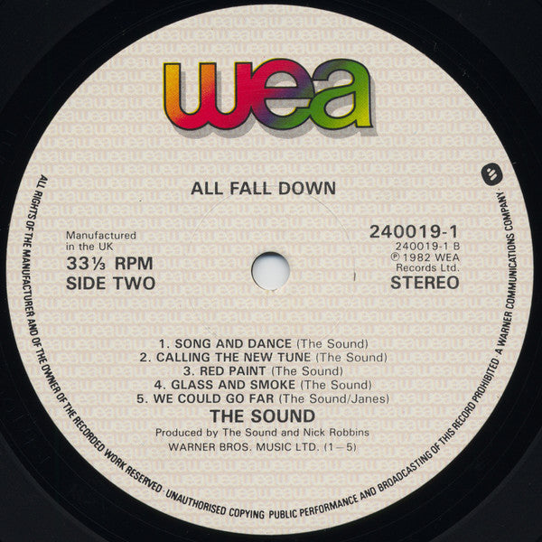 The Sound (2) : All Fall Down (LP, Album)