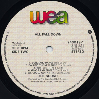 The Sound (2) : All Fall Down (LP, Album)