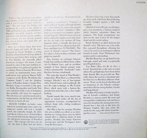 Astrud Gilberto : Beach Samba (LP, Album)