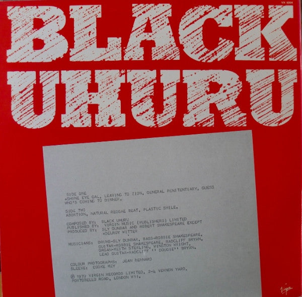 Black Uhuru : Black Uhuru (LP, Album, RE)