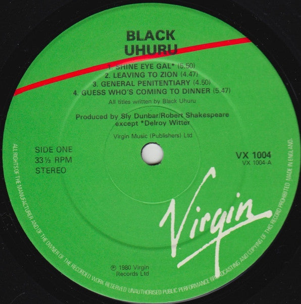 Black Uhuru : Black Uhuru (LP, Album, RE)