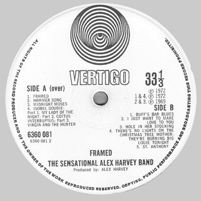 The Sensational Alex Harvey Band : Framed (LP, Album, Gat)