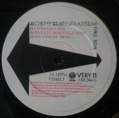 Dire Straits : Alchemy - Dire Straits Live (2xLP, Album, Gat)