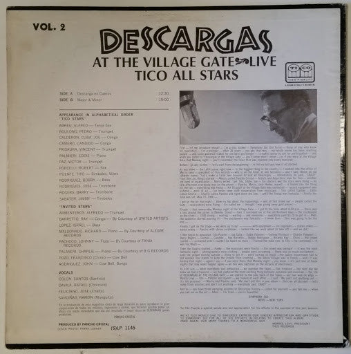 Tico All-Stars : Descargas At The Village Gate Live Vol. 2 (LP, Album, Mono)