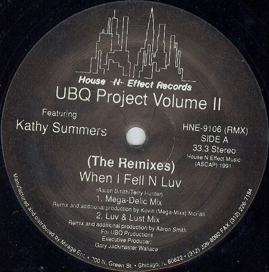 UBQ Project Volume II* Featuring Kathy Summers : When I Fell N Luv (The Remixes) (12")