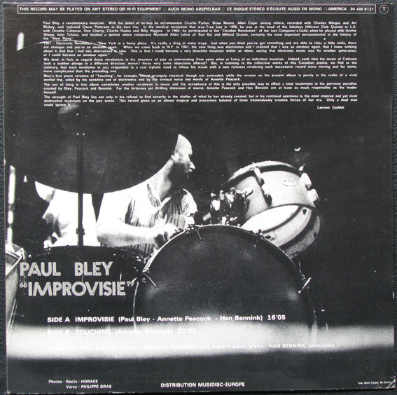 Paul Bley : Improvisie (LP, Album)