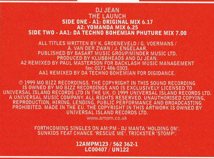 DJ Jean : The Launch (12", Single)