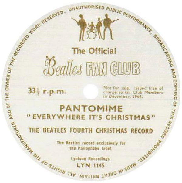 The Beatles : Pantomime "Everywhere It's Christmas" (The Beatles Fourth Christmas Record) (Flexi, 7", S/Sided, Mono)