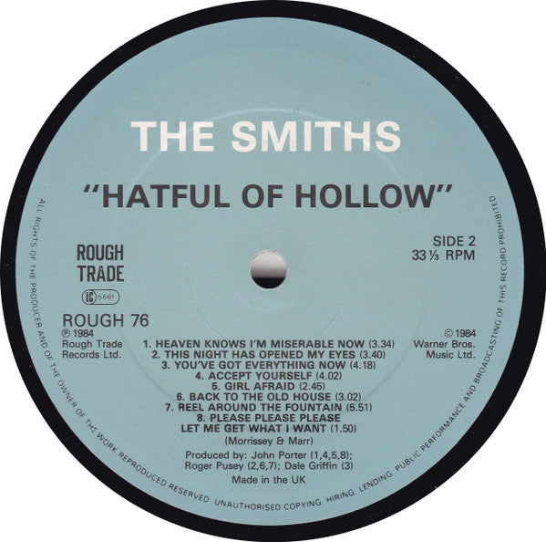 The Smiths : Hatful Of Hollow (LP, Comp, Dis)