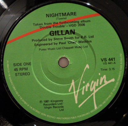 Gillan : Nightmare (7", Single, Glo)