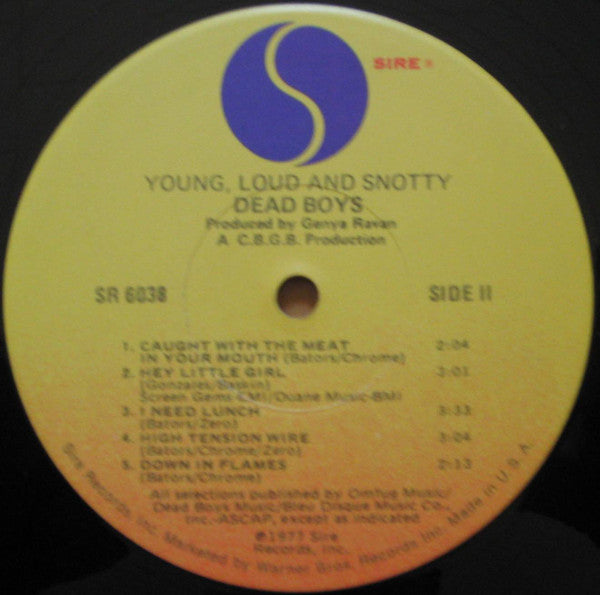 The Dead Boys : Young Loud And Snotty (LP, Album, Jac)