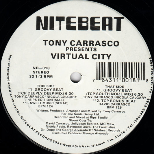 Tony Carrasco Presents Virtual City : Virtual City (12")