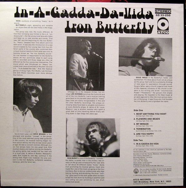 Iron Butterfly : In-A-Gadda-Da-Vida (LP, Album, RP)
