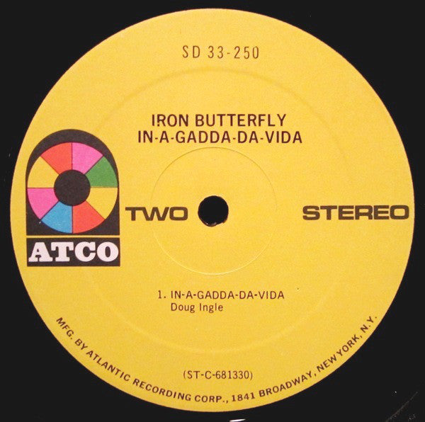 Iron Butterfly : In-A-Gadda-Da-Vida (LP, Album, RP)