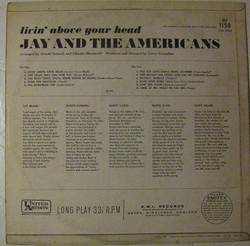 Jay & The Americans : Livin' Above Your Head (LP, Album, Mono)