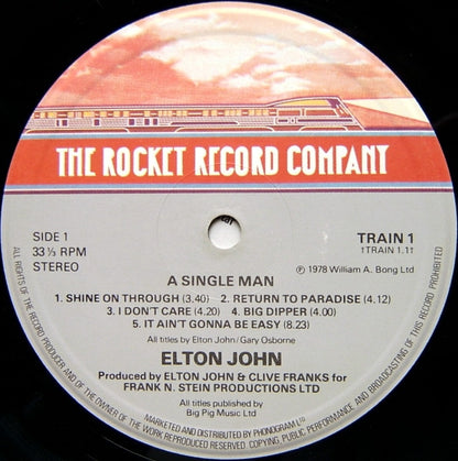 Elton John : A Single Man (LP, Album, Gat)