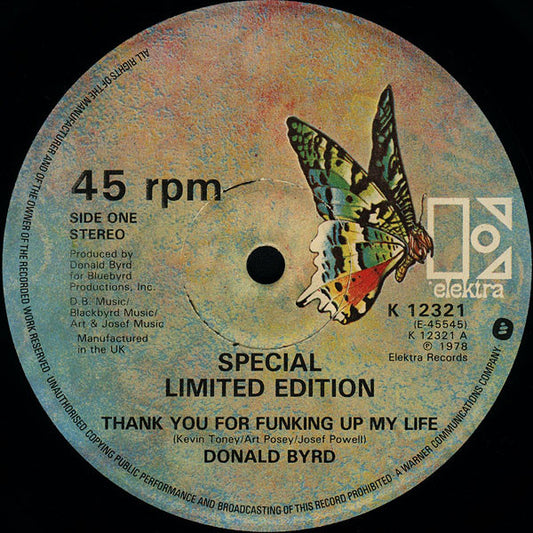 Donald Byrd : Thank You For Funking Up My Life / Loving You (12", Single, Ltd)