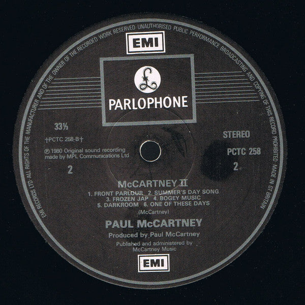 Paul McCartney : McCartney II (LP, Album, Gat)