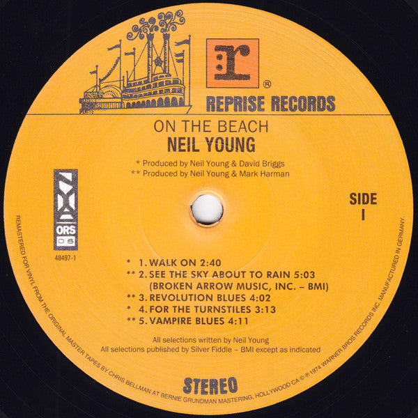 Neil Young : On The Beach (LP, Album, RE)