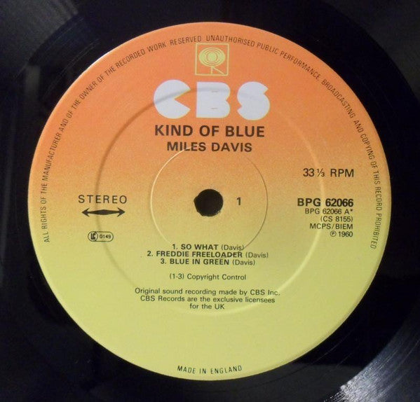 Miles Davis : Kind Of Blue (LP, Album, RE)