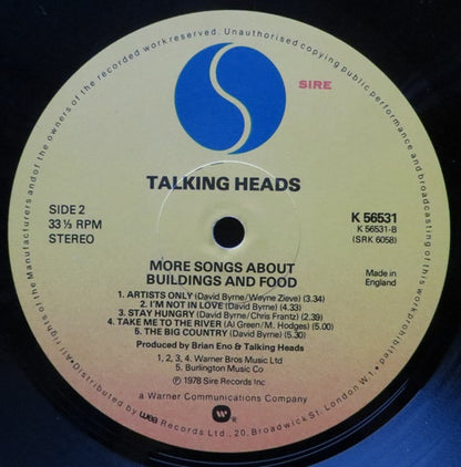 Talking Heads : More Songs About Buildings And Food (LP, Album)